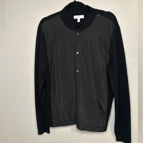 Calibrate Lockdown BLACK Varsity Jacket Casual Snap Front Silky Knit SZ SMALL - Picture 7 of 14